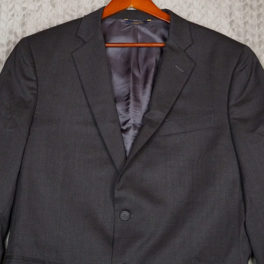 Brooks Brothers 1818 Madison Blazer Mens 43R Charcoal Grey Estrato Wool Italian